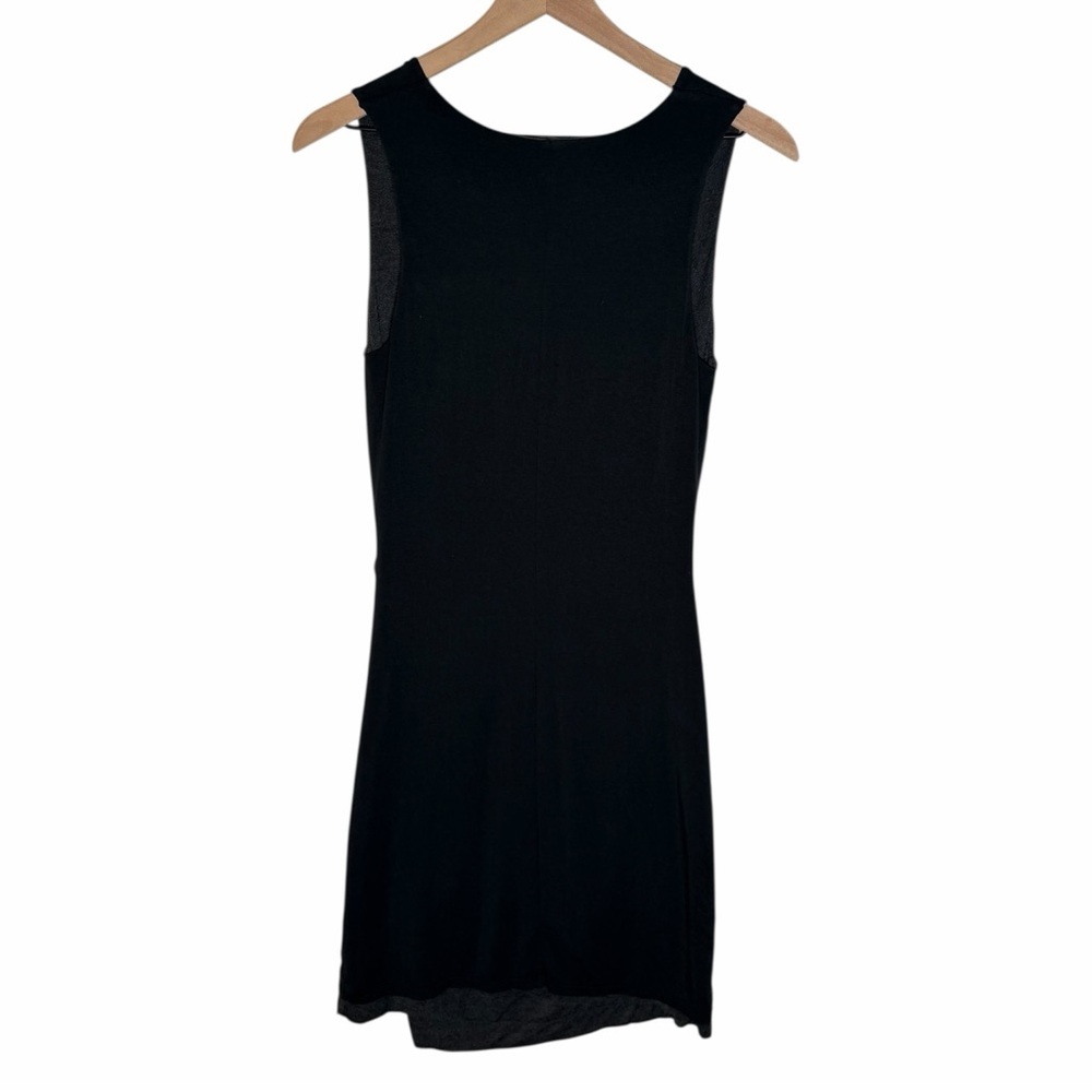 Athleta Reversible Black & Gray Draped Ruched Modal Stretch Dress XS Travel - Picture 3 of 10
